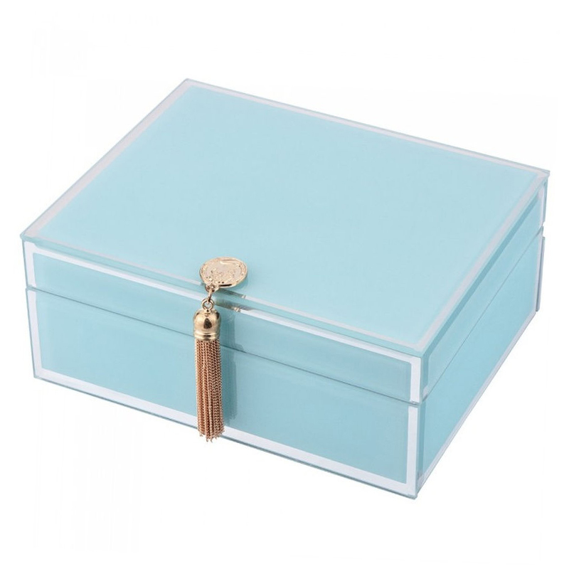 Шкатулка Glass Light Blue Box Светло-голубой Шкатулка Glass Light Blue Box Светло-голубой в Барнауле | Loft Concept