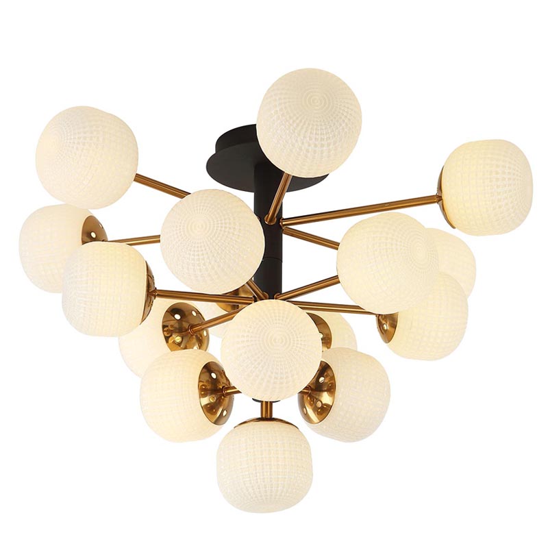 Потолочный светильник Barrett Ceiling Lamp white Белый Латунь Потолочный светильник Barrett Ceiling Lamp white Белый Латунь в Барнауле | Loft Concept