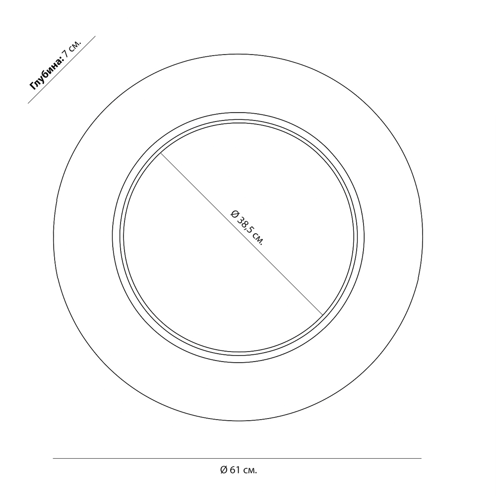 Чёрное настенное зеркало с золотым кантом Porunalia в Барнауле