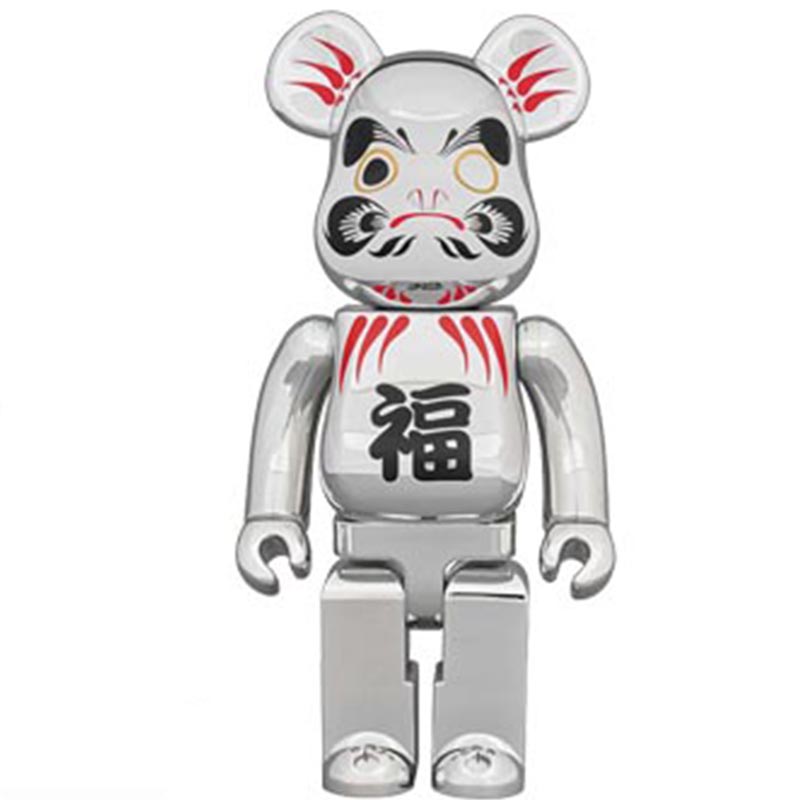 Статуэтка Bearbrick Daruma Silver Серебряный Черный Красный Статуэтка Bearbrick Daruma Silver Серебряный Черный Красный в Барнауле | Loft Concept