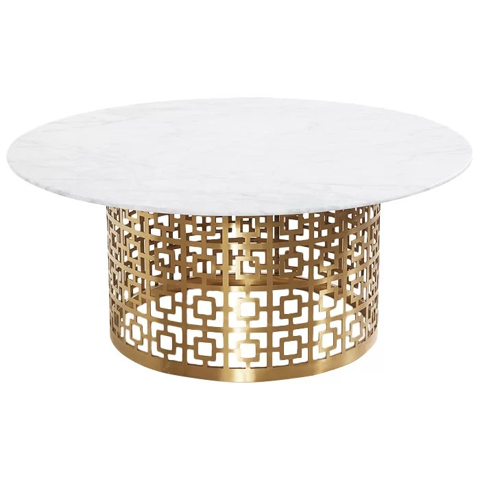 Кофейный стол Artesia Coffee Table White Глянцевое золото Белый Кофейный стол Artesia Coffee Table White Глянцевое золото Белый в Барнауле | Loft Concept