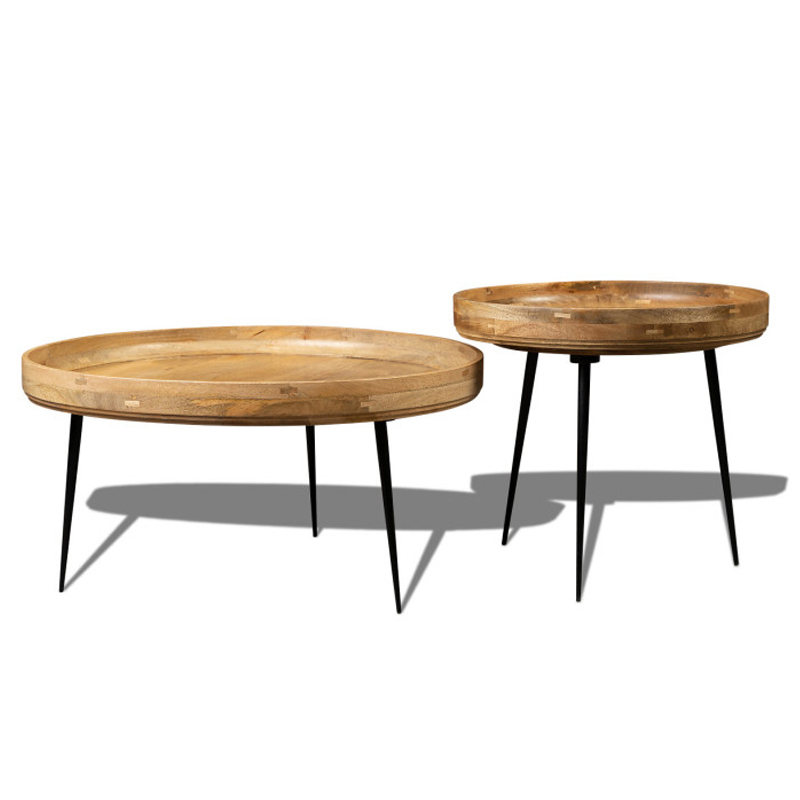 Комплект кофейных столов Davidson Table Бежевый Коричневый Черный Комплект кофейных столов Davidson Table Бежевый Коричневый Черный в Барнауле | Loft Concept