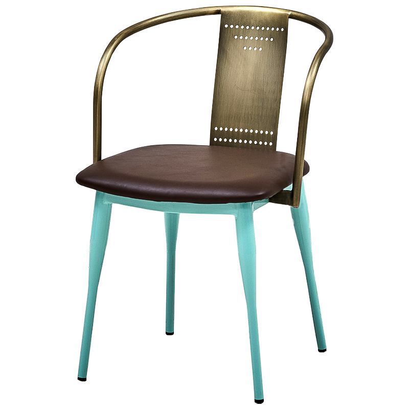 Стул Roban Loft Stool Бирюзовый Бронза Коричневый Стул Roban Loft Stool Бирюзовый Бронза Коричневый в Барнауле | Loft Concept