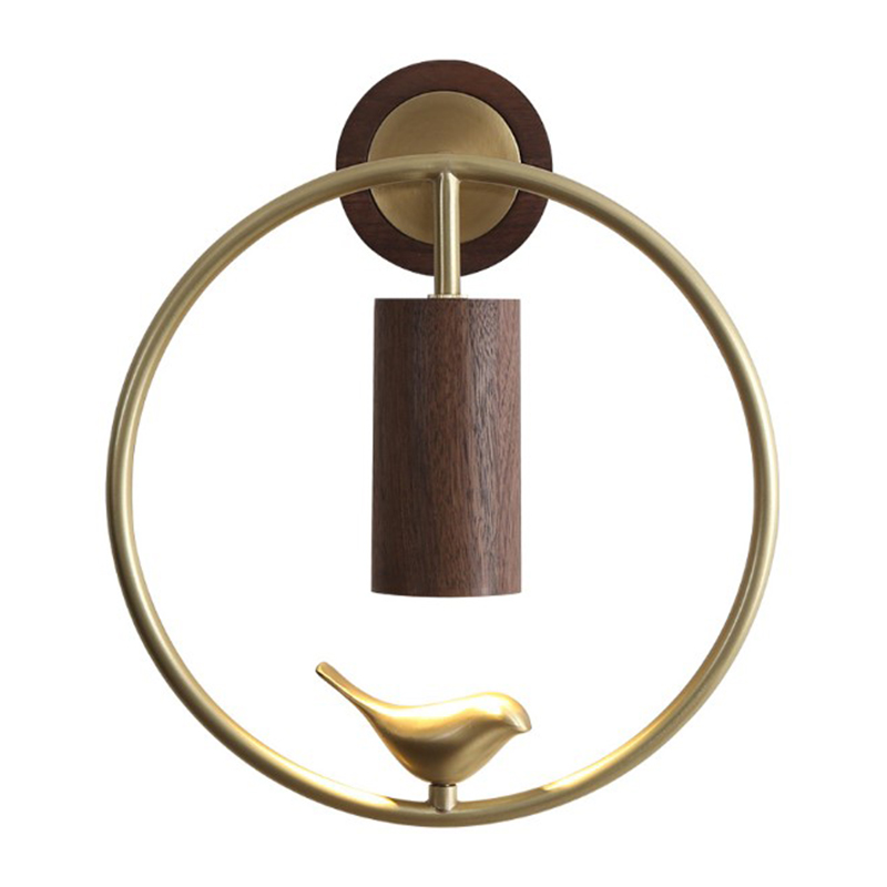 Бра деревянное с птичкой Manu Wall Lamp Золотой Орех Бра деревянное с птичкой Manu Wall Lamp Золотой Орех в Барнауле | Loft Concept
