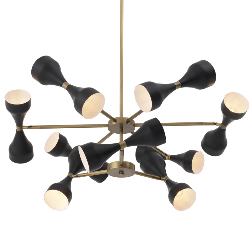 Люстра Eichholtz Chandelier Cordero Латунь Античная полированная Черный Люстра Eichholtz Chandelier Cordero Латунь Античная полированная Черный в Барнауле | Loft Concept
