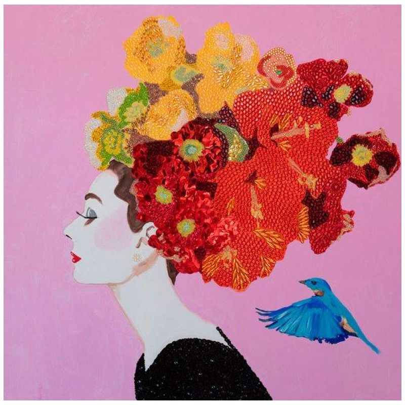 Картина Audrey with Flower Bouquet Headdress, Blue Bird, and Pink Background Мульти Картина Audrey with Flower Bouquet Headdress, Blue Bird, and Pink Background Мульти в Барнауле | Loft Concept