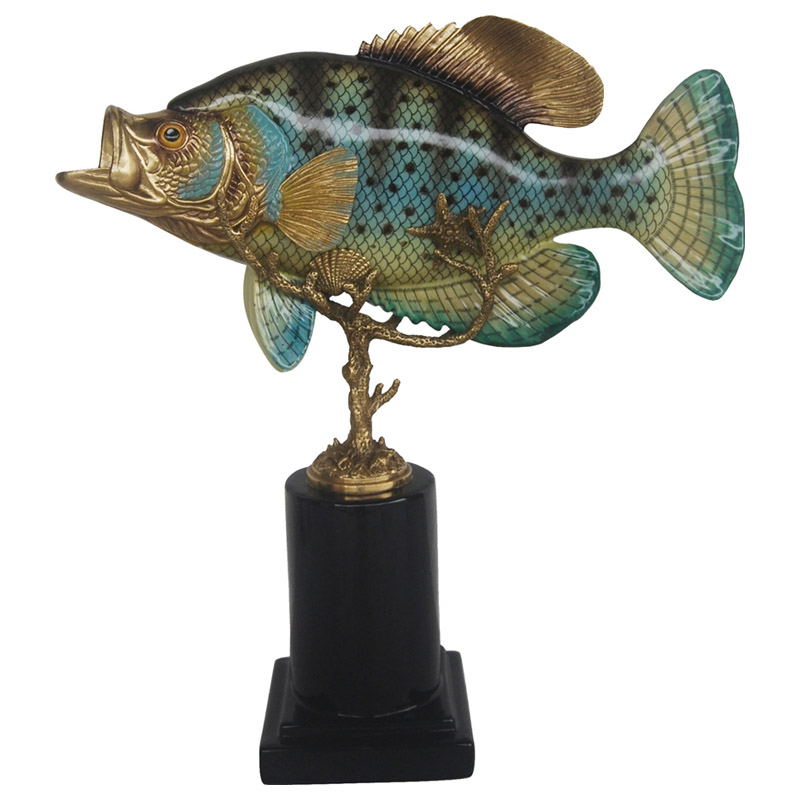 Статуэтка Fish on stand Бронза Морская синь Серо-голубой Статуэтка Fish on stand Бронза Морская синь Серо-голубой в Барнауле | Loft Concept