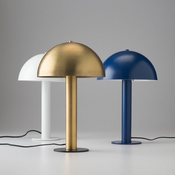 Настольная лампа Sidnie Lamp Латунь Белый Синий Настольная лампа Sidnie Lamp Латунь Белый Синий в Барнауле | Loft Concept