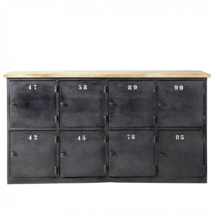 Комод в стиле Лофт с 8-ю дверцами Industrial Rust Eight Chest Черный Комод в стиле Лофт с 8-ю дверцами Industrial Rust Eight Chest Черный в Барнауле | Loft Concept