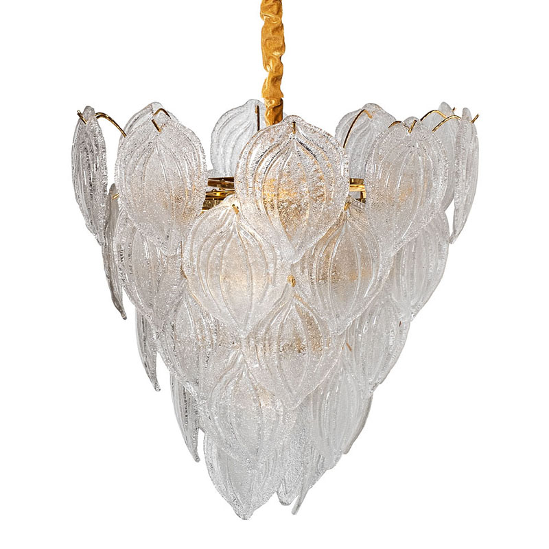 Люстра Textured Glass Chandelier Petal 10 Глянцевое золото Люстра Textured Glass Chandelier Petal 10 Глянцевое золото в Барнауле | Loft Concept
