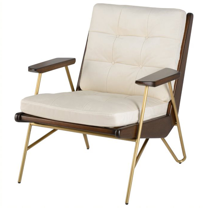 Кресло Gelver Chair white Белый матовое золото Коричневый Кресло Gelver Chair white Белый матовое золото Коричневый в Барнауле | Loft Concept