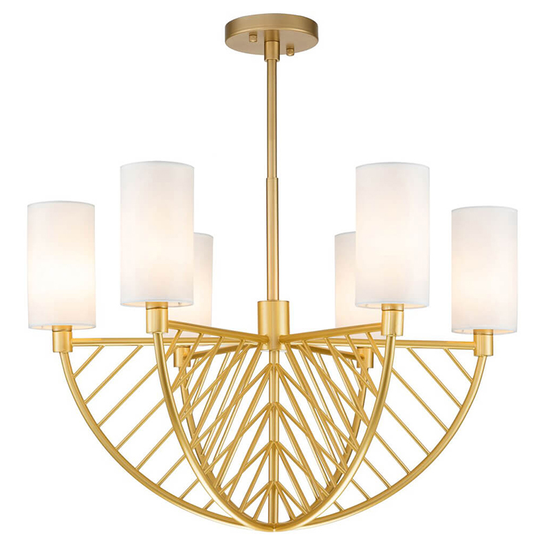 Люстра Arch Lattice Chandelier 6 матовое золото Белый Люстра Arch Lattice Chandelier 6 матовое золото Белый в Барнауле | Loft Concept