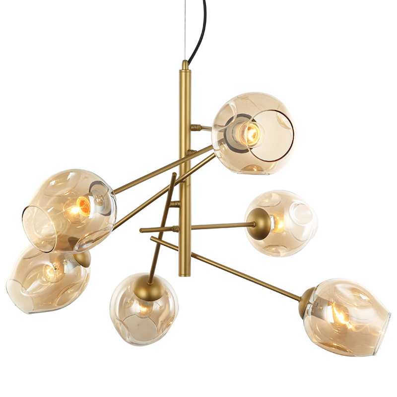 Люстра Branching Bubble Chandelier Vertical Gold Золотой Янтарь (Amber) в Барнауле | Loft Concept 