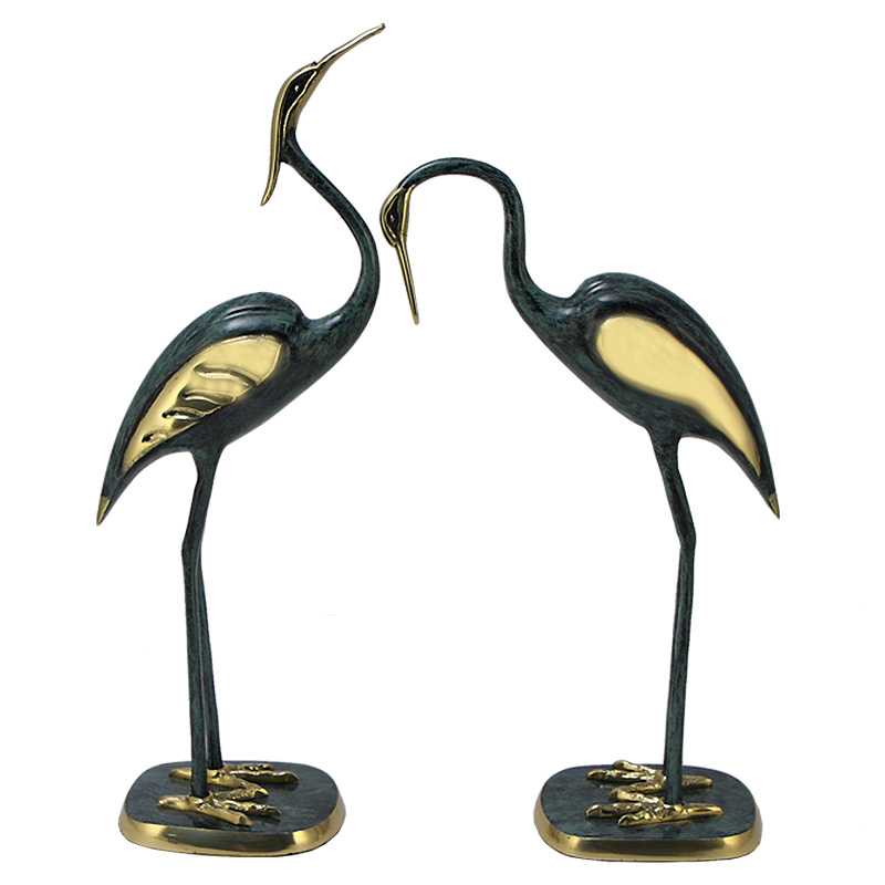 Статуэтка бронзовая пара Журавли синие Bronze Birds Бронза Синий Статуэтка бронзовая пара Журавли синие Bronze Birds Бронза Синий в Барнауле | Loft Concept