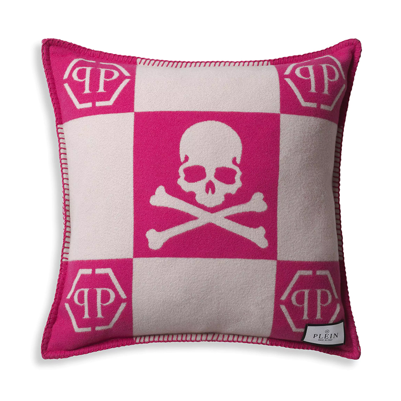 Подушка Philipp Plein Cushion Cashmere Skull 45 x 45 Pink Розовый Белый Подушка Philipp Plein Cushion Cashmere Skull 45 x 45 Pink Розовый Белый в Барнауле | Loft Concept