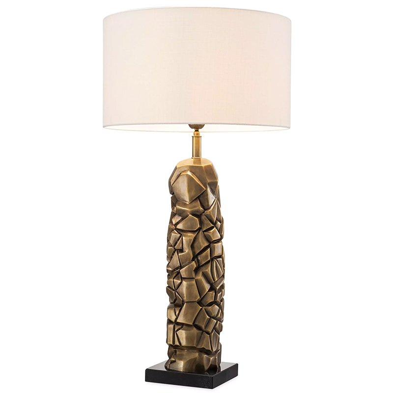 Настольная лампа Eichholtz Table Lamp The Rock Латунь Черный Белый в Барнауле | Loft Concept 