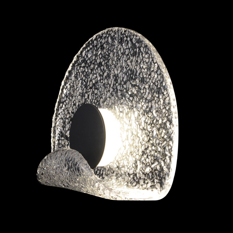 Бра из текстурированного прозрачного стекла с изогнутым краем Textured Glass Черный Прозрачное Стекло Бра из текстурированного прозрачного стекла с изогнутым краем Textured Glass Черный Прозрачное Стекло в Барнауле | Loft Concept