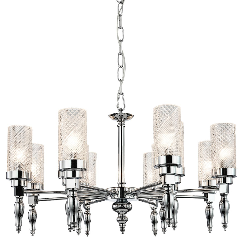 Люстра цвета хром Balusters D70 см Хром Прозрачный в Барнауле | Loft Concept 