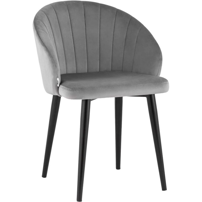 Стул Balsari Chair Светло-Серый Велюр Светло-серый Черный в Барнауле | Loft Concept 