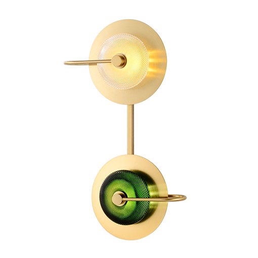 Бра Green Disk Double Зеленый Латунь Прозрачное Стекло Бра Green Disk Double Зеленый Латунь Прозрачное Стекло в Барнауле | Loft Concept