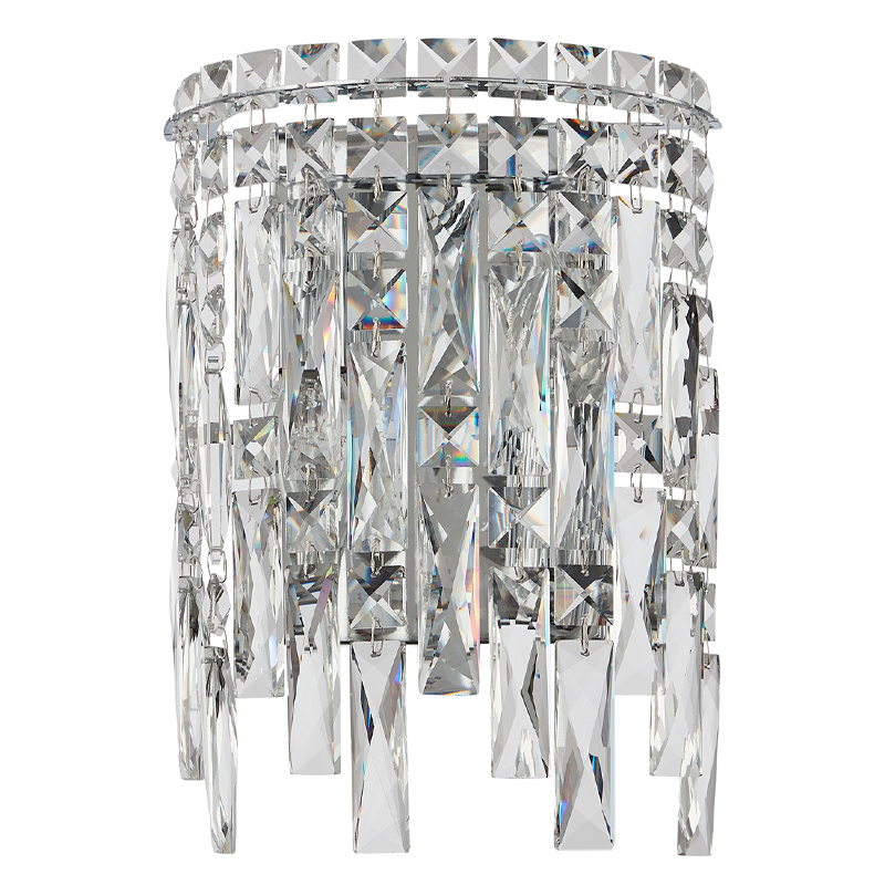 Бра с хрустальными подвесками прозрачного цвета Хром Ludivine Lighting Хром Прозрачный в Барнауле | Loft Concept 