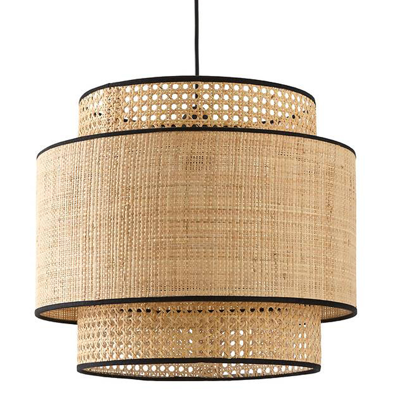 Подвесной светильник Ottar Dual Wicker beige black Бежевый Черный Подвесной светильник Ottar Dual Wicker beige black Бежевый Черный в Барнауле | Loft Concept