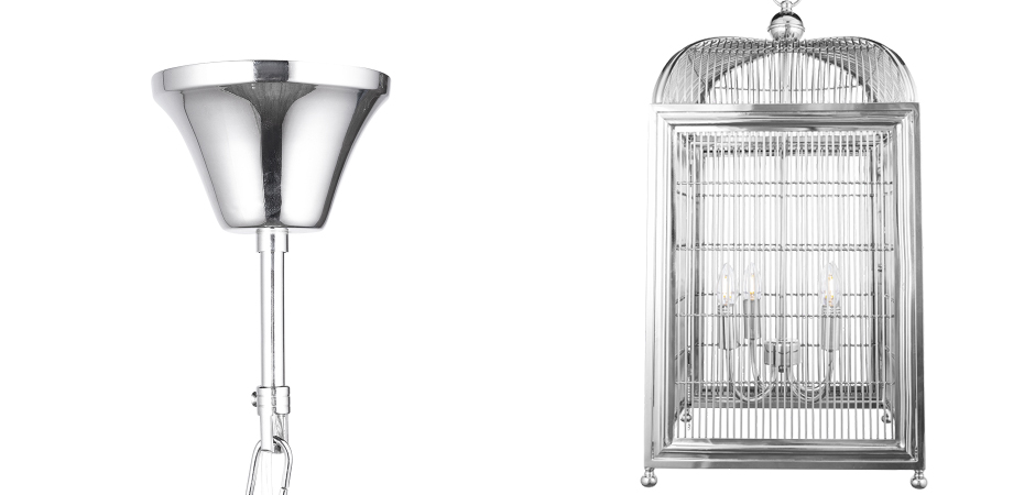 Люстра клетка Bird cage chrome Lantern Falcon Люстра клетка Bird cage chrome Lantern Falcon - Loft-Concept в Барнауле