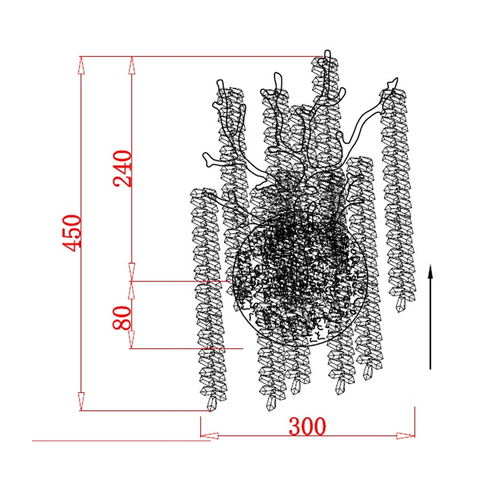Бра на ветвистым серебрянном каркасе со стеклянными подвесами Raceme в Барнауле