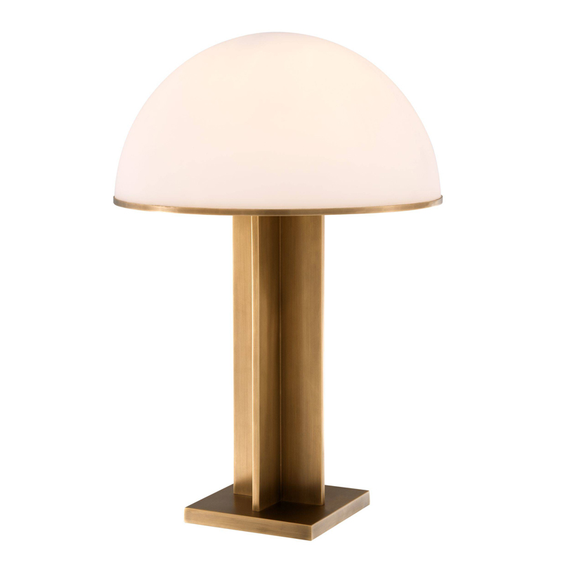 Настольная лампа Eichholtz Table Lamp Berkley Латунь Античная полированная Белое матовое стекло в Барнауле | Loft Concept 