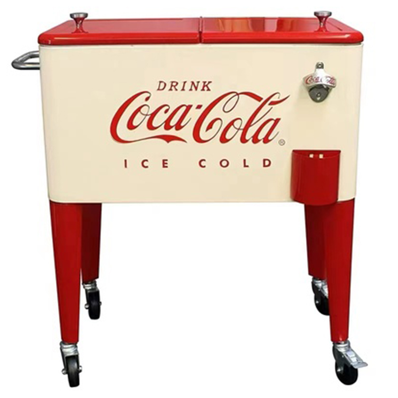 Куллер Retro Metal Coca-Cola Cooler Красный (Red) Бежевый Куллер Retro Metal Coca-Cola Cooler Красный (Red) Бежевый в Барнауле | Loft Concept