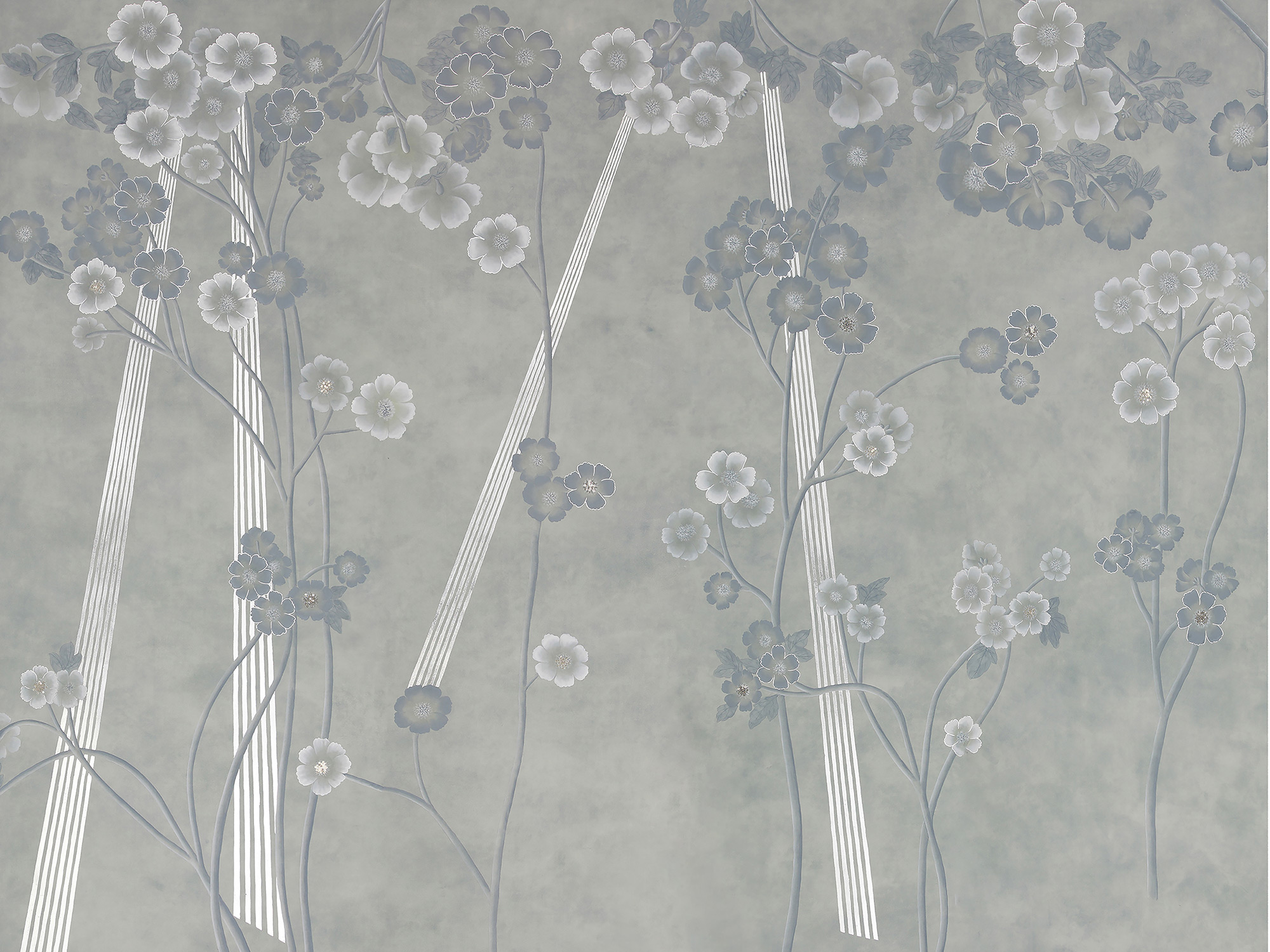 Обои ручная роспись Anemones in Light Special Colourway SC-235 on grey edo painted silk Обои ручная роспись Anemones in Light Special Colourway SC-235 on grey edo painted silk - постер Loft-Concept в Барнауле