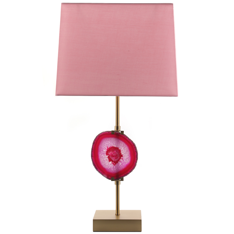 Настольная лампа Pink Agate Design Table Lamp Розовый Латунь в Барнауле | Loft Concept 
