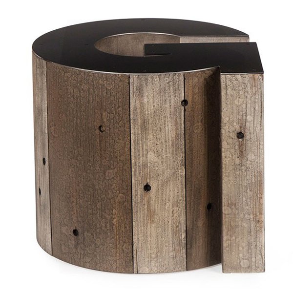 Столик Wooden Alphabet G Side Table Графит Коричневый Столик Wooden Alphabet G Side Table Графит Коричневый в Барнауле | Loft Concept