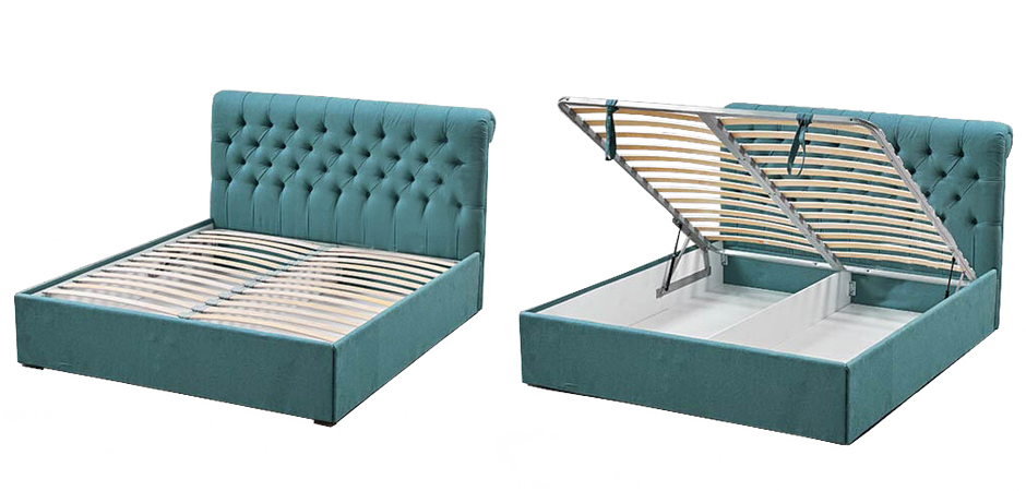 Кровать Turquoise Capitone Bed Кровать Turquoise Capitone Bed - Loft-Concept в Барнауле