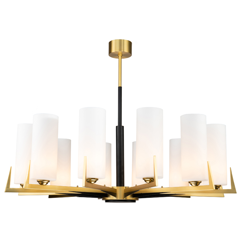 Люстра Benoit Chandelier 110 Латунь Белое матовое стекло Черный Люстра Benoit Chandelier 110 Латунь Белое матовое стекло Черный в Барнауле | Loft Concept