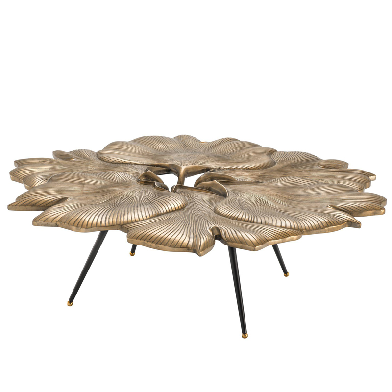 Кофейный стол Eichholtz Coffee Table Ginkgo Латунь Античная полированная Черный Кофейный стол Eichholtz Coffee Table Ginkgo Латунь Античная полированная Черный в Барнауле | Loft Concept
