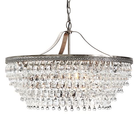 Люстра Clarissa Glass Drop Petite Round Chandelier Темная бронза винтаж Люстра Clarissa Glass Drop Petite Round Chandelier Темная бронза винтаж в Барнауле | Loft Concept