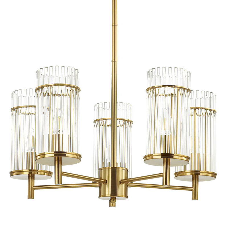 Люстра Wendel Chandelier 5 Глянцевое золото Прозрачный Люстра Wendel Chandelier 5 Глянцевое золото Прозрачный в Барнауле | Loft Concept