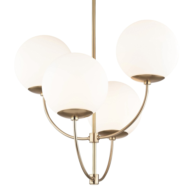 Люстра Breasal White Matte Balls Chandelier Brass Латунь Белое матовое стекло Люстра Breasal White Matte Balls Chandelier Brass Латунь Белое матовое стекло в Барнауле | Loft Concept