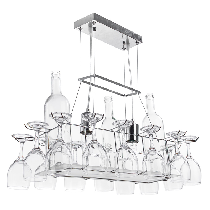 Люстра Bottles and Glasses Chandelier Прозрачный Хром Люстра Bottles and Glasses Chandelier Прозрачный Хром в Барнауле | Loft Concept