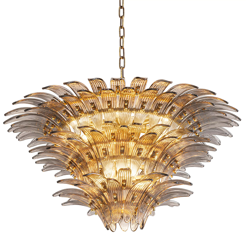 Люстра Eichholtz Chandelier Italo Латунь Стекло Смок Люстра Eichholtz Chandelier Italo Латунь Стекло Смок в Барнауле | Loft Concept