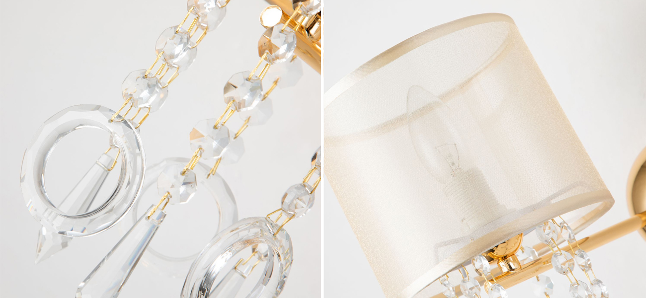 Бра золотого цвета с хрустальным декором Crystal Things - фото