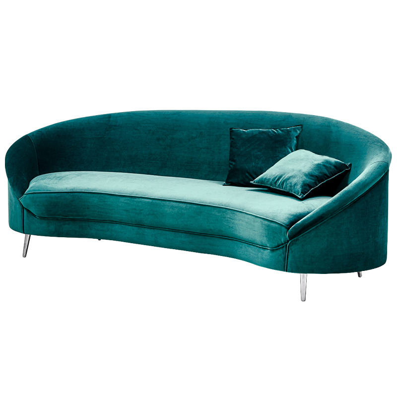 Диван Paulet Sofa Изумрудный велюр Бирюзовый Хром Диван Paulet Sofa Изумрудный велюр Бирюзовый Хром в Барнауле | Loft Concept