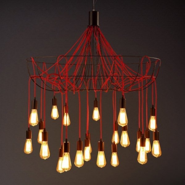 Люстра Blood Wire Chandelier Red 21 Красный Черный Люстра Blood Wire Chandelier Red 21 Красный Черный в Барнауле | Loft Concept