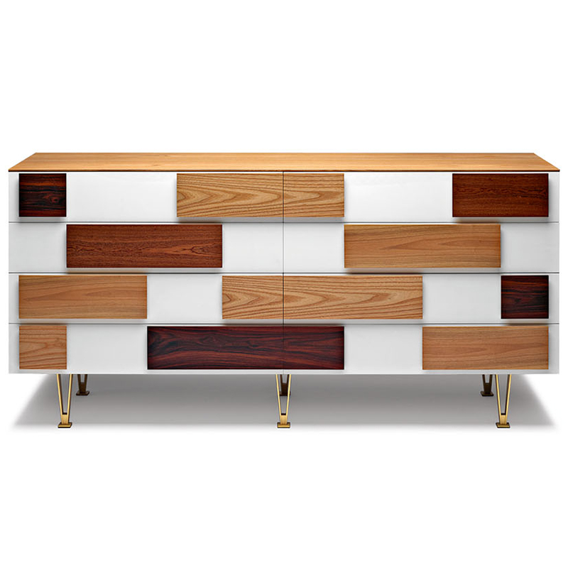 Дизайнерский широкий комод с ящиками Gio Ponti D.655.1 D.655.2 Chest of Drawers Белый Коричневый Древесина Латунь Дизайнерский широкий комод с ящиками Gio Ponti D.655.1 D.655.2 Chest of Drawers Белый Коричневый Древесина Латунь в Барнауле | Loft Concept