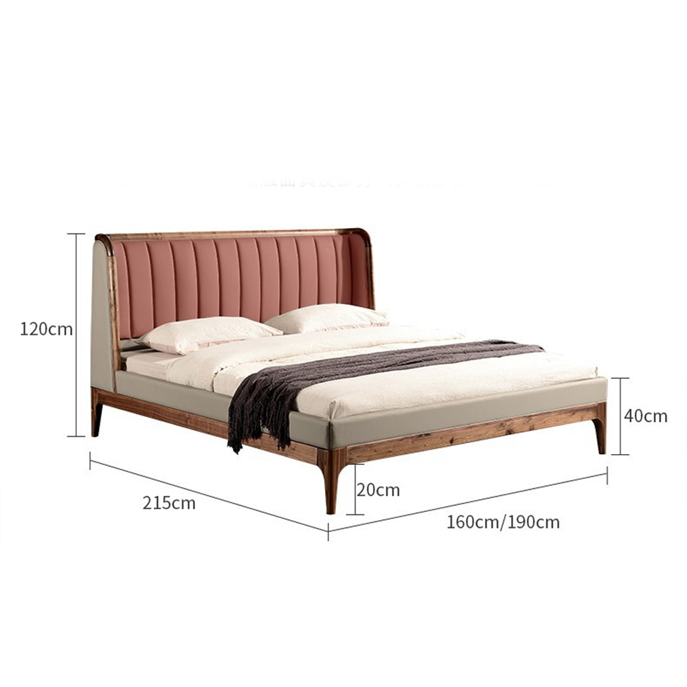 Кровать двуспальная с мягким изголовьем Moon Walnut Bed Кровать двуспальная с мягким изголовьем Moon Walnut Bed в Барнауле
