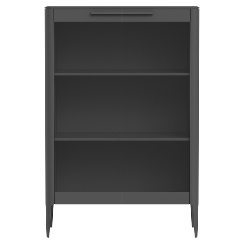 Витрина темно-серая с 2-мя стеклянными дверцами и 3-мя полками Type  Серый в Барнауле | Loft Concept 