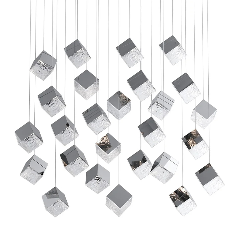 Люстра Pyrite Chrome 26 Rectangle Хром Прозрачное Стекло Люстра Pyrite Chrome 26 Rectangle Хром Прозрачное Стекло в Барнауле | Loft Concept