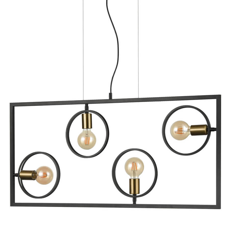 Люстра Loft Rings Ligh 4 Черный Золотой Люстра Loft Rings Ligh 4 Черный Золотой в Барнауле | Loft Concept