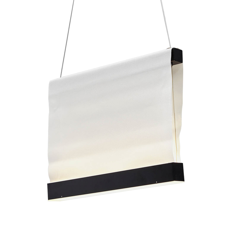 Дизайнерский подвесной светильник из текстиля CANVAS HANGING LAMP 30 Белый Черный Дизайнерский подвесной светильник из текстиля CANVAS HANGING LAMP 30 Белый Черный в Барнауле | Loft Concept